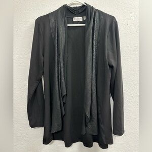 Point Zero Women’s Black Foe Snakeskin Cardigan Sz L